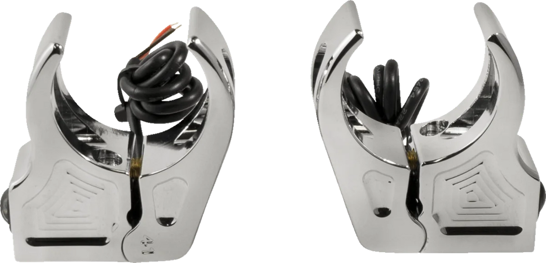 Joker Machine Turn Signal - 39 mm - Amber - Chrome 05-220-3 - Back View
