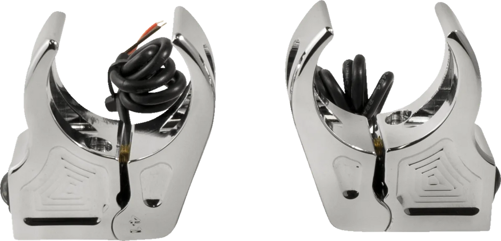 Joker Machine Turn Signal - 39 mm - Amber - Chrome 05-220-3 - Back View