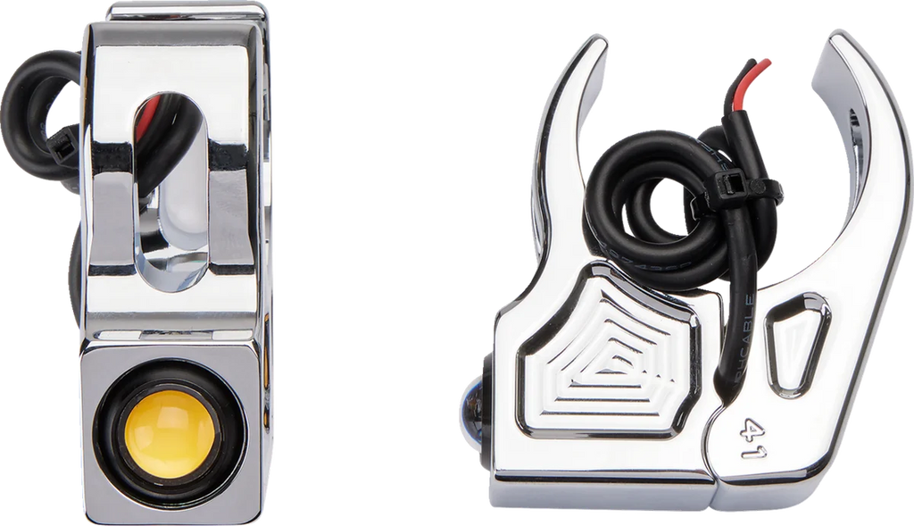 Joker Machine Turn Signal - 41 mm - Amber - Chrome 05-221-3 - Main Product View