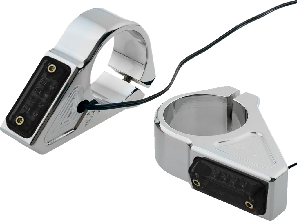 Joker Machine Turn Signal - 41 mm - Amber - Chrome 05-304-3 - Side View