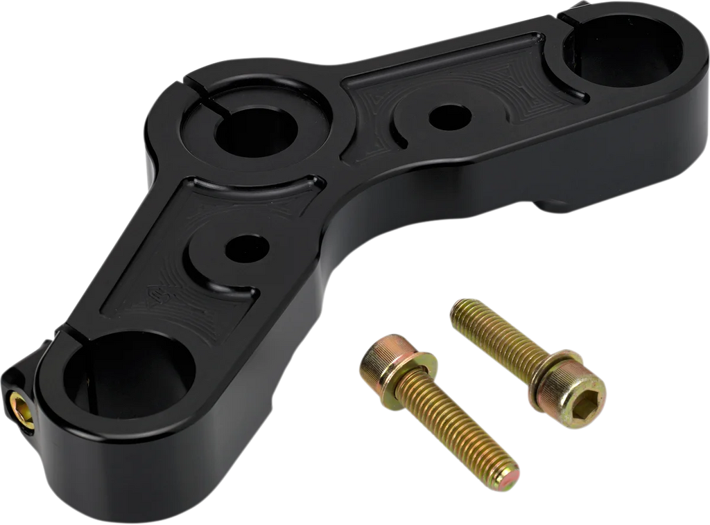 Joker Machine Upper Triple Tree - Black Anodized - '10-'15 XL 1200X 10-333B - Side View