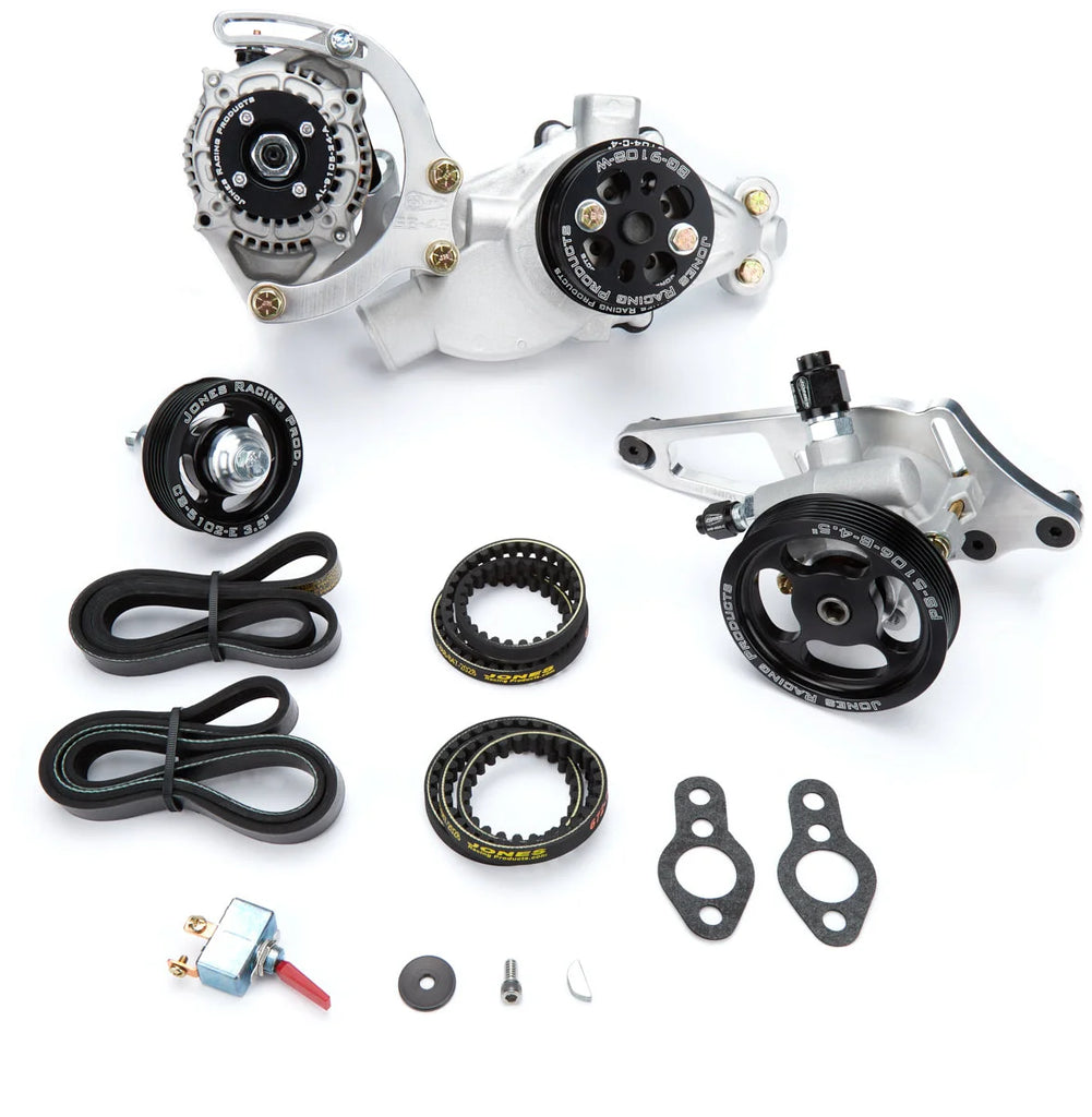 Jones Racing Products Serpentine Drive Kit SBC w/ P/S - W/P & Alt 1441-AL-72