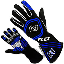Load image into Gallery viewer, K1 RaceGear Glove Flex Medium Black/Blue 23-FLX-NB-M