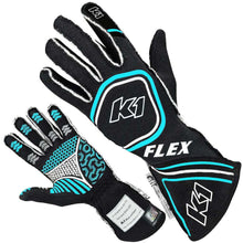 Load image into Gallery viewer, K1 RaceGear Glove Flex Small Black / Flo Blue SFI / FIA 23-FLX-NFB-S