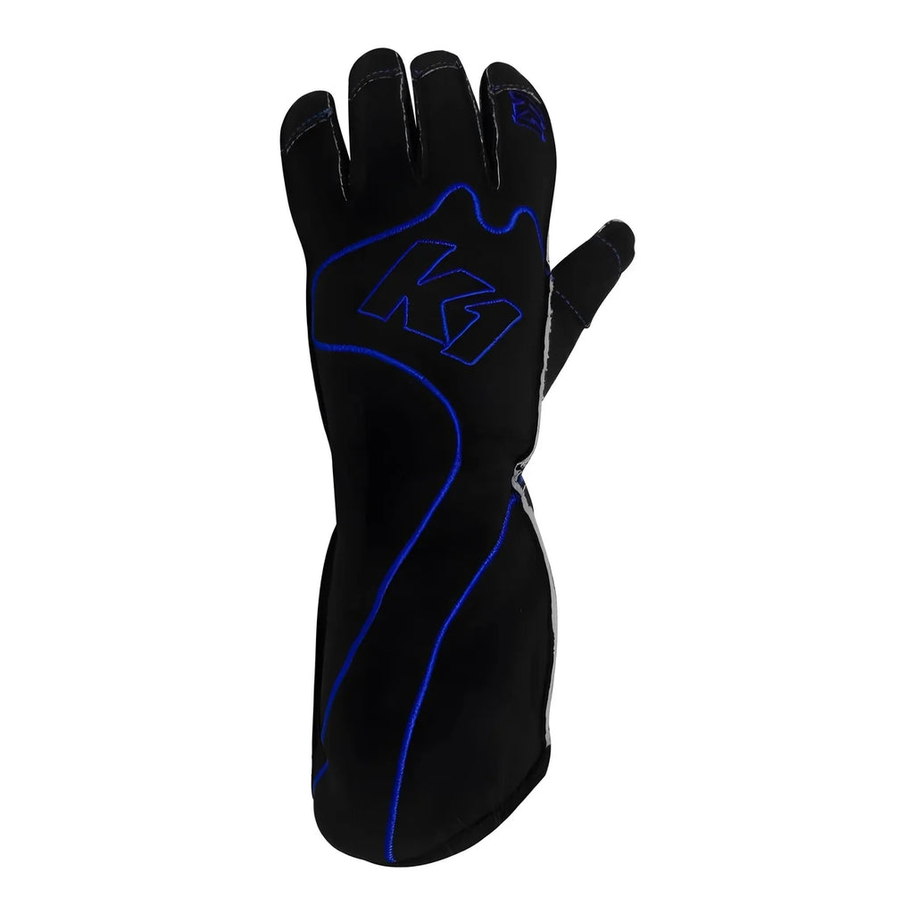 K1 RaceGear Gloves Karting RS1 Adult Medium Black/Blue 13-RS1-B-M