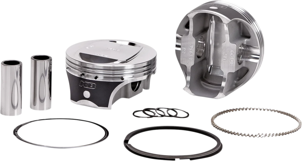 KB Performance Motorcycle Pistons Forged Piston Kit - Twin Cam KB661C.STD - Back View