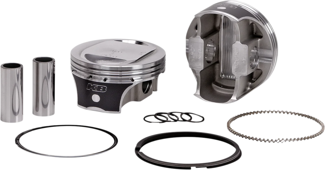 KB Performance Motorcycle Pistons Forged Piston Kit - Twin Cam KB662C.STD - Side View