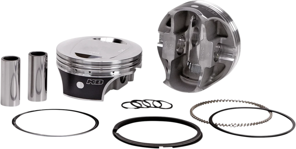 KB Performance Motorcycle Pistons Forged Piston Kit - Twin Cam KB662C.STD - Back View