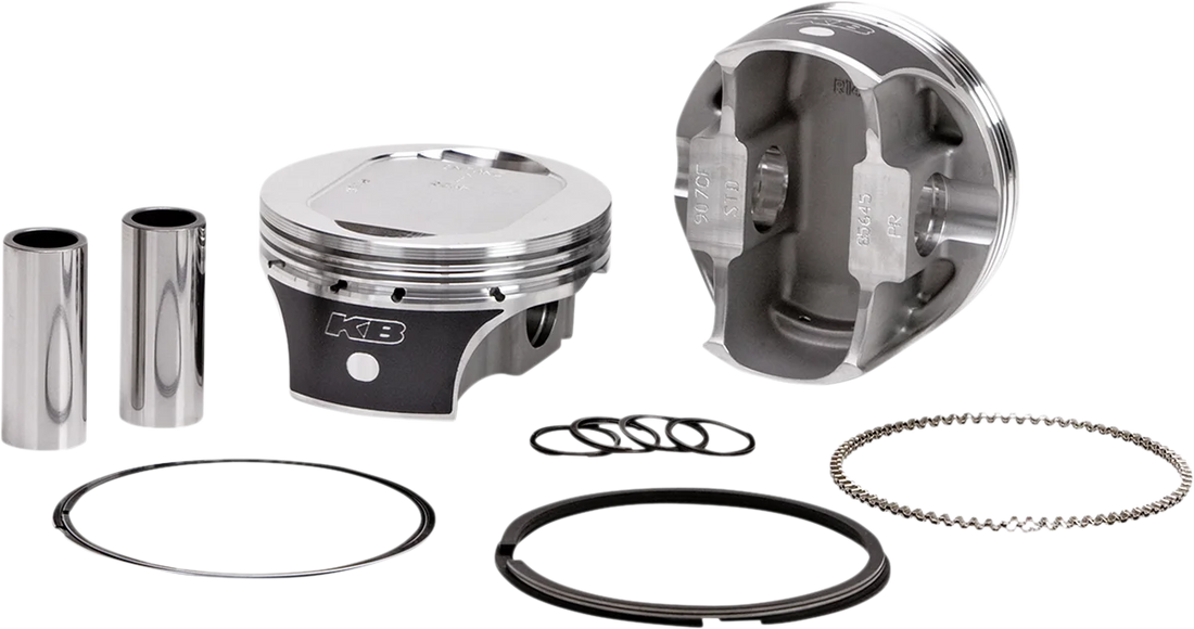 KB Performance Motorcycle Pistons Forged Piston Kit - Twin Cam KB907C.STD - Side View