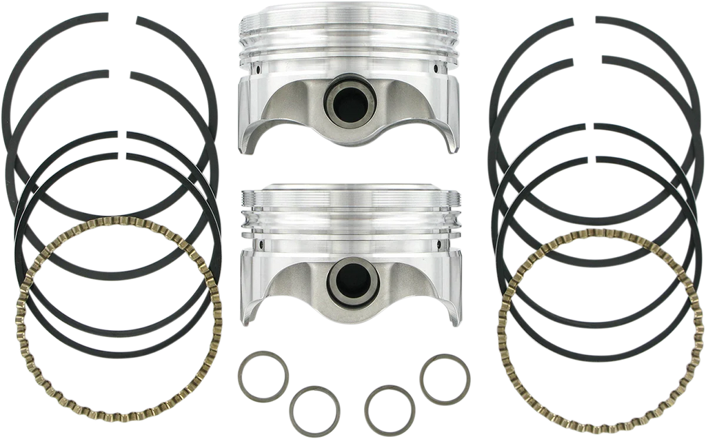 KB Performance Motorcycle Pistons Forged Piston Kit - Twin Cam KB909C.STD - Detail View