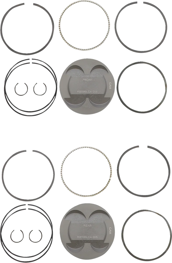 KB Performance Motorcycle Pistons Piston Kit - +.005" - M8 KB596LCA.005 - Main Product View