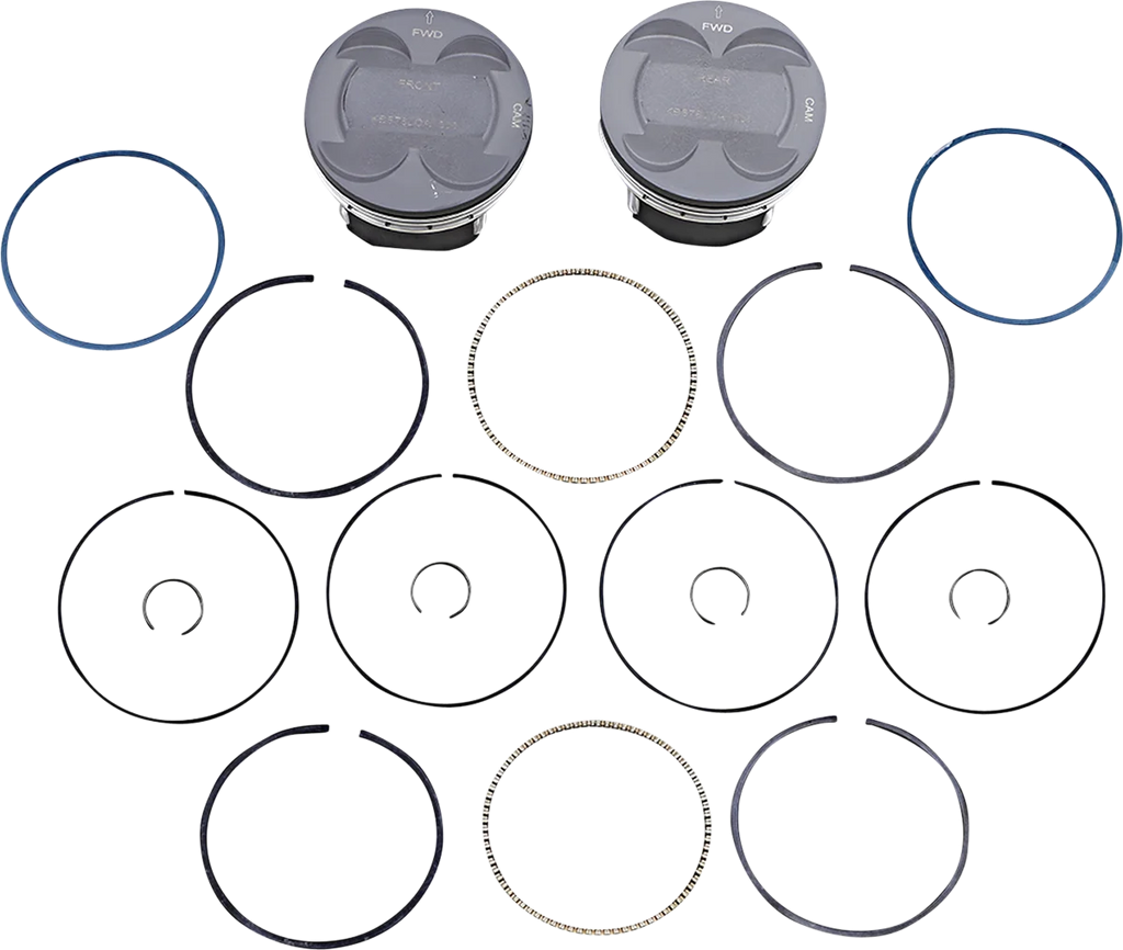 KB Performance Motorcycle Pistons Piston Kit - 124" - +.005" - M8 KB576LCA.005 - Main Product View