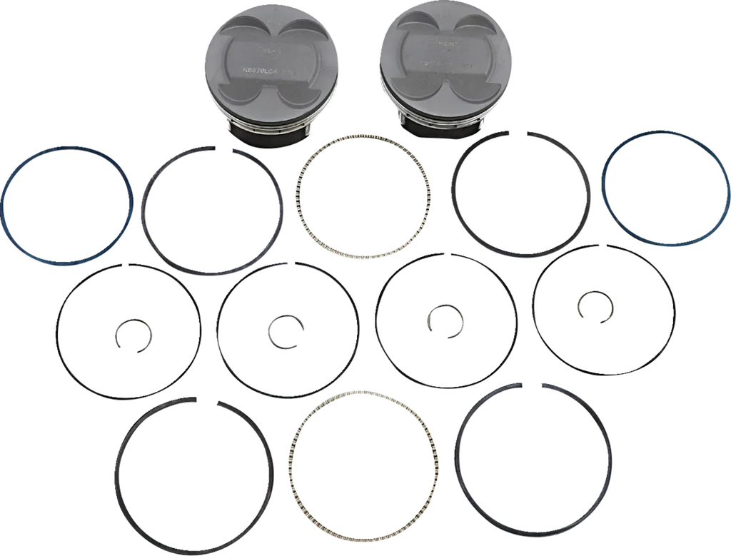 KB Performance Motorcycle Pistons Piston Kit - 124" - Standard - M8 KB576LCA.STD - Main Product View