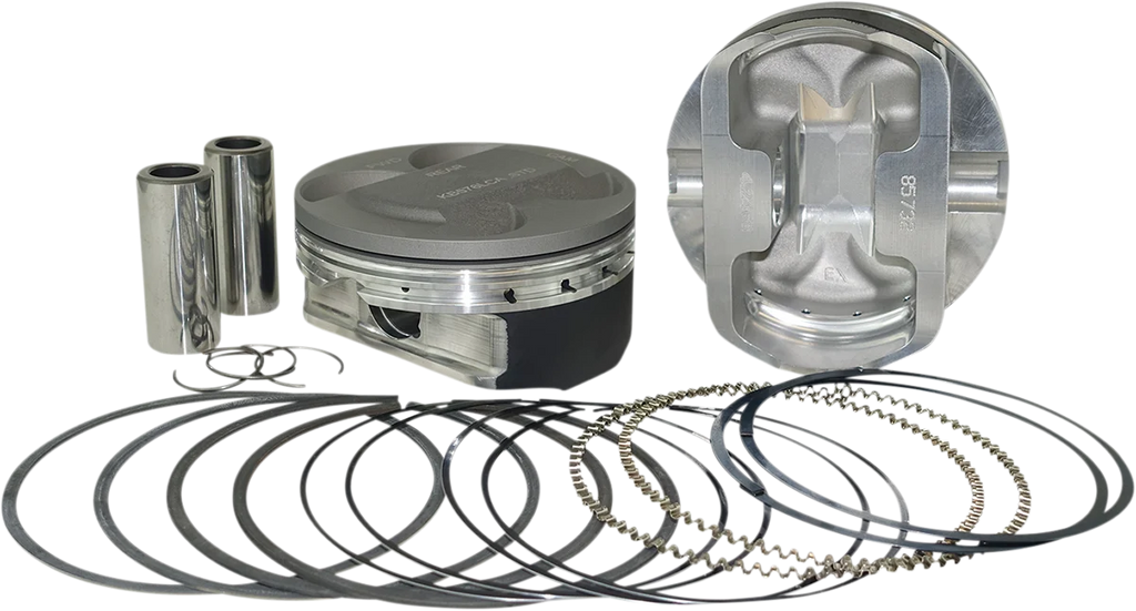 KB Performance Motorcycle Pistons Piston Kit - 124" - Standard - M8 KB576LCA.STD - Side View