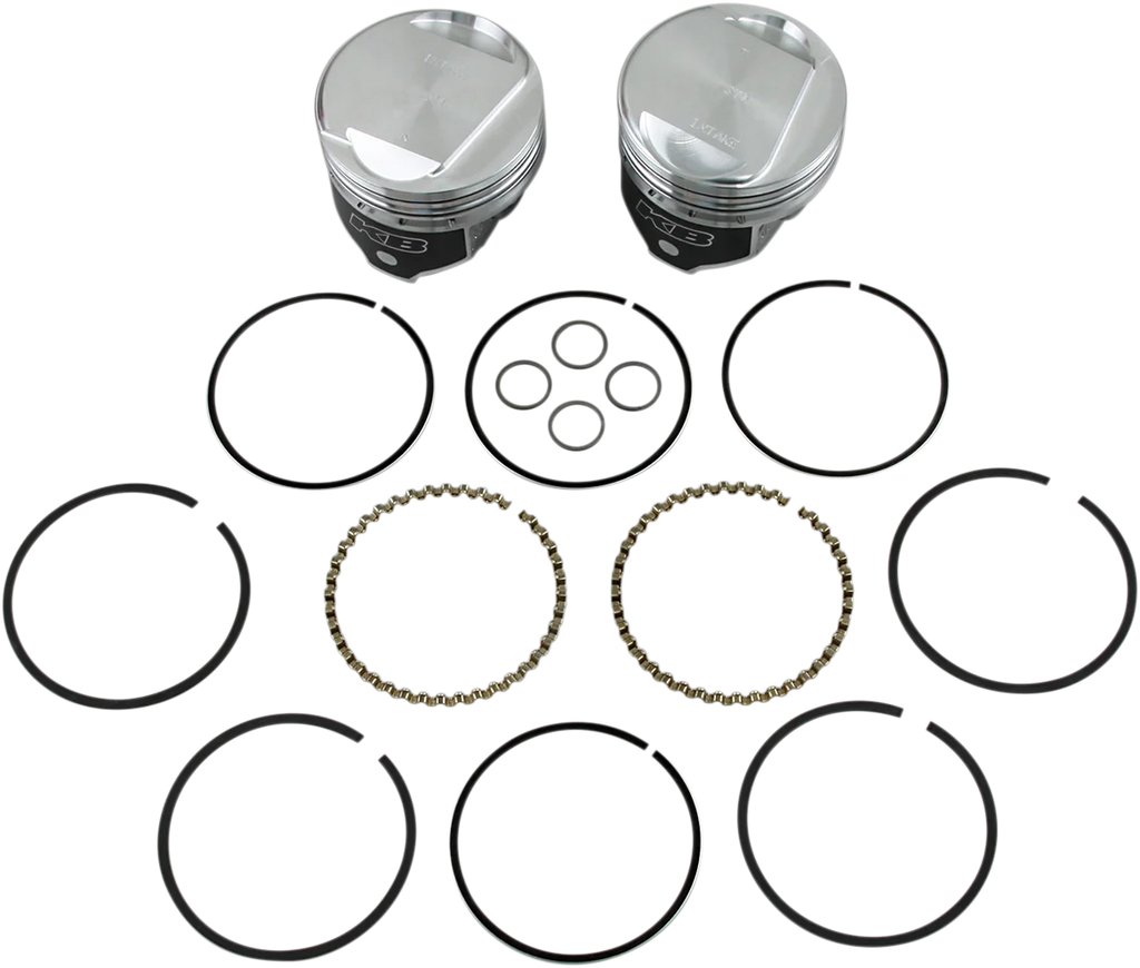 KB Performance Motorcycle Pistons Piston Kit - Evolution KB305.STD - Side View