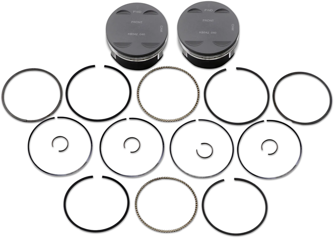 KB Performance Motorcycle Pistons Piston Kit - Standard - M8 KB542LCA.STD - Side View