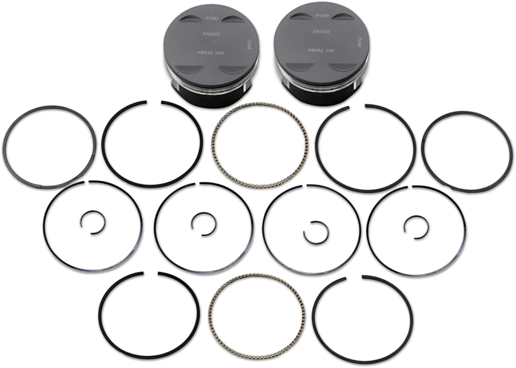 KB Performance Motorcycle Pistons Piston Kit - Standard - M8 KB542LCA.STD - Side View