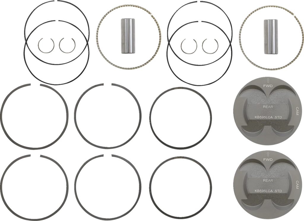 KB Performance Motorcycle Pistons Piston Kit - Standard - M8 KB595LCA.STD - Main Product View