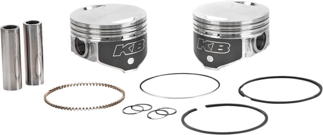 KB Performance Motorcycle Pistons Piston Kit - Twin Cam 88 KB425C.STD - Back View