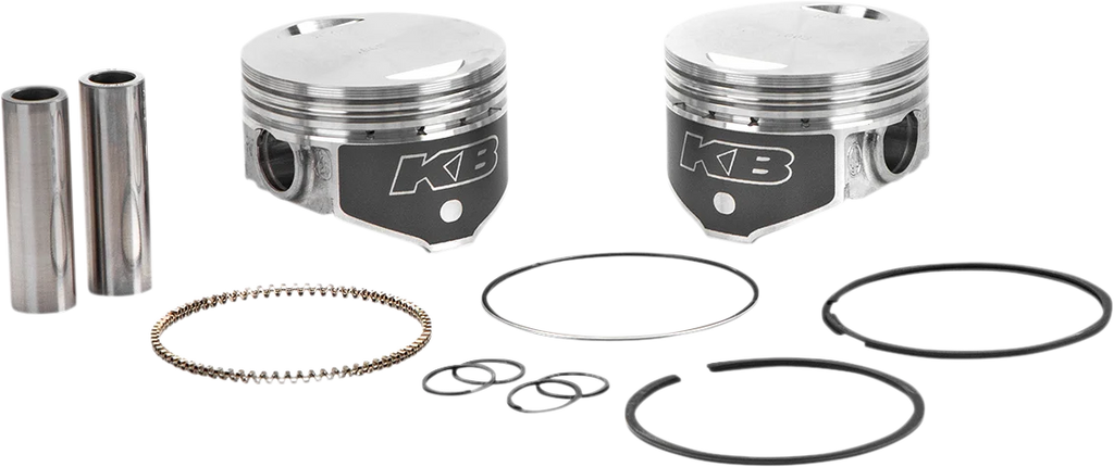 KB Performance Motorcycle Pistons Piston Kit - Twin Cam 88 KB425C.STD - Back View