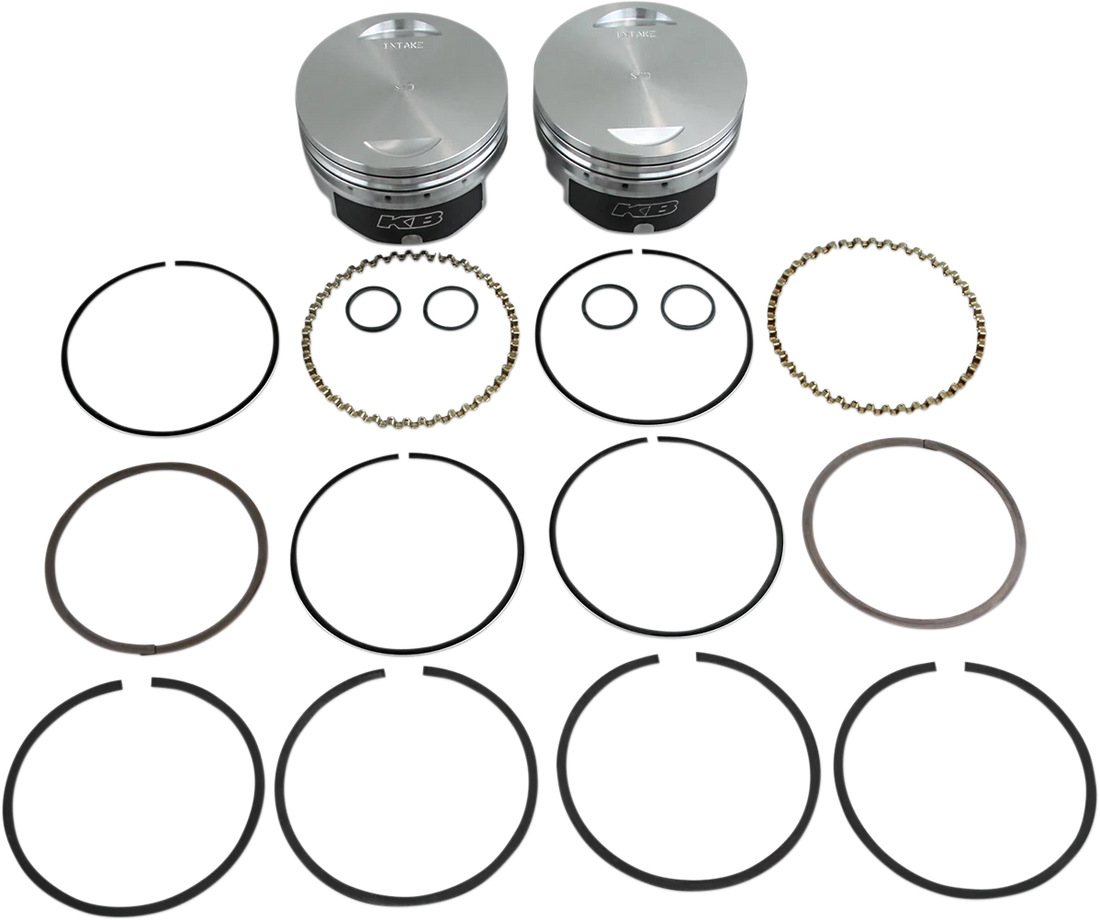 KB Performance Motorcycle Pistons Piston Kit - Twin Cam KB348.STD - Side View