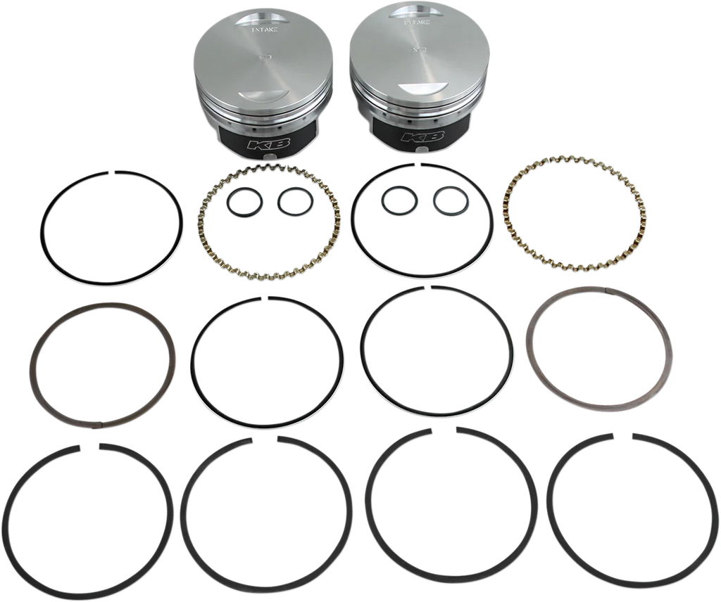 KB Performance Motorcycle Pistons Piston Kit - Twin Cam KB348.STD - Side View
