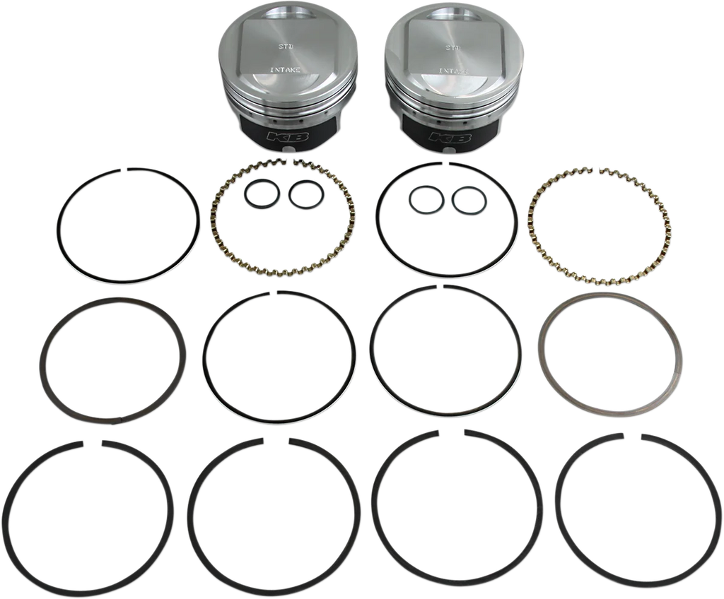 KB Performance Motorcycle Pistons Piston Kit - Twin Cam KB411.STD - Side View