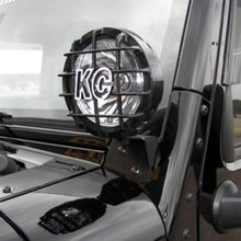 Load image into Gallery viewer, KC HiLiTES 07-18 Jeep JK A-Pillar Windshield Light Mount Bracket Set (Pair) - Black - Main Product View