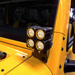 Load image into Gallery viewer, KC HiLiTES 07-18 Jeep JK A-Pillar Windshield Light Mount Bracket Set (Pair) - Black - Installation View