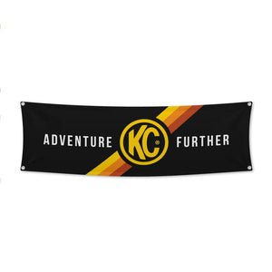KC HiLiTES 17in. x 60in. Banner - Black w/Yellow - Main Product View