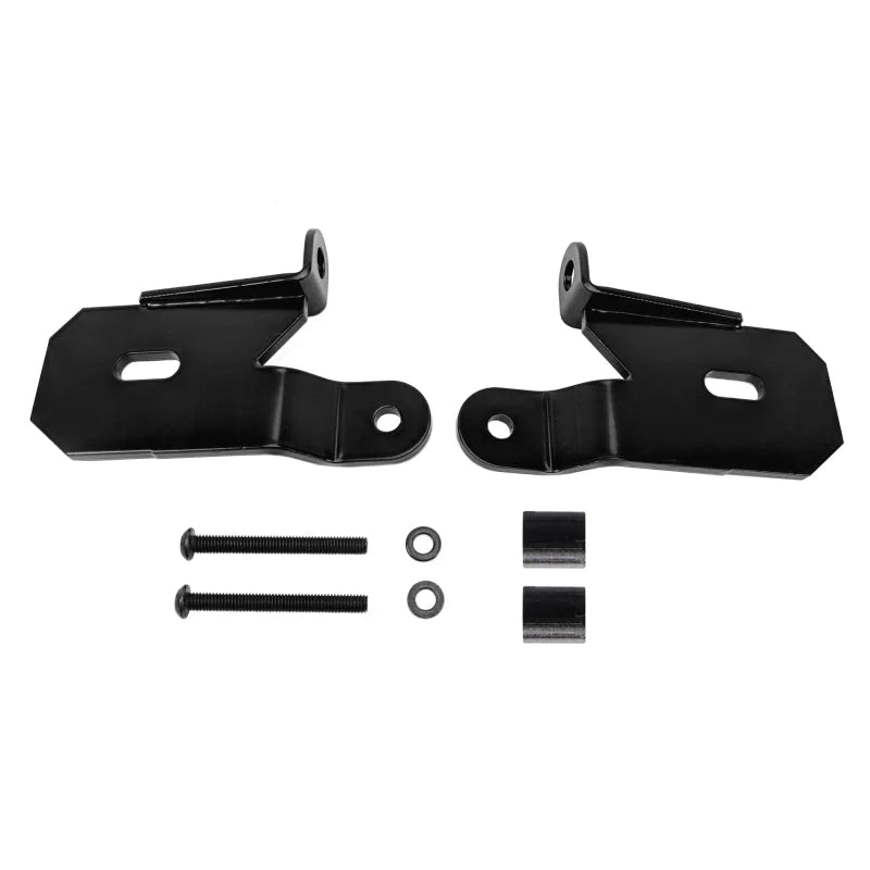 KC HiLiTES 18-19 Jeep Wrangler JL A-Pillar Light Mount Bracket Set (Pair) - Black - Side View