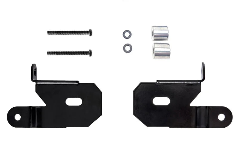 KC HiLiTES 18-19 Jeep Wrangler JL A-Pillar Light Mount Bracket Set (Pair) - Black - Installation View