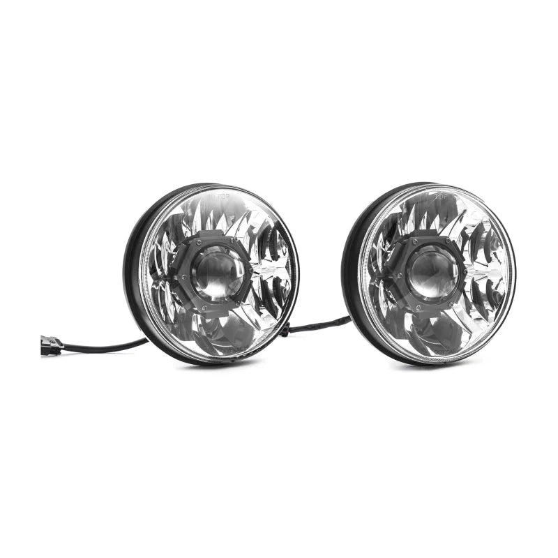 KC HiLiTES 18-20 Jeep JL/JT 7in. Gravity LED Pro DOT Approved Replac. Headlight (Pair Pack Sys) - Side View