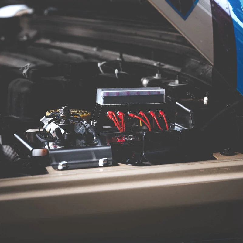 KC HiLiTES 2018+ Jeep Wrangler JL 3.6L / 2020+ Jeep Gladiator JT 3.6L Cyclone LED Engine Tray Kit - Side View