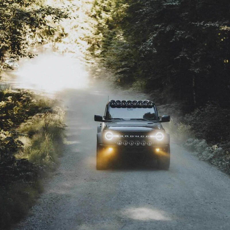 KC HiLiTES 2021+ Ford Bronco FLEX ERA 3 Dual Mode SAE Fog Light Pocket Kit - Installation View