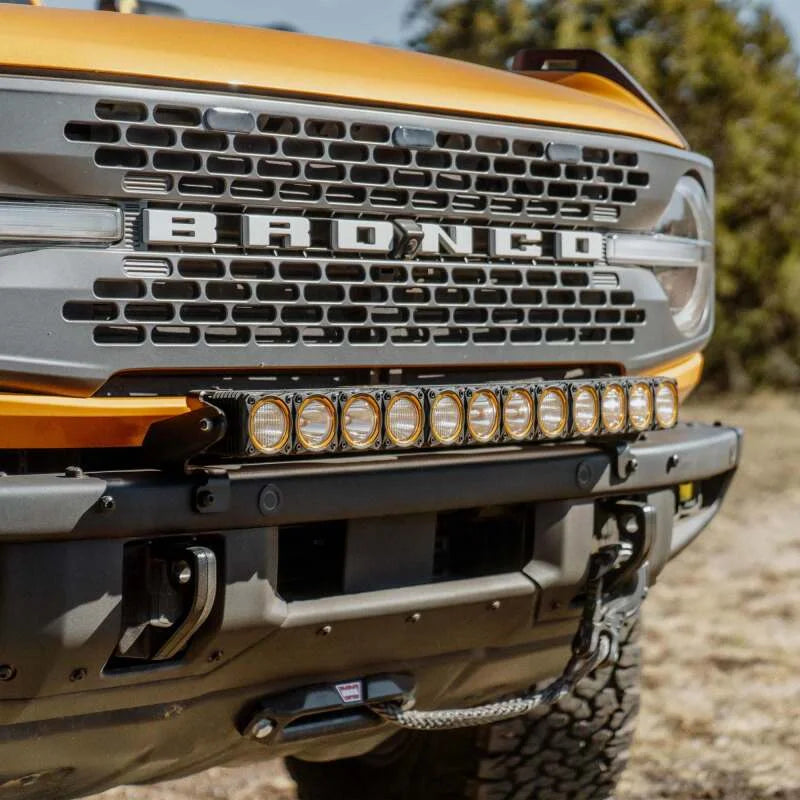 KC HiLiTES 21-24 Ford Bronco Front Bumper Light Bar Mount (For 30in FLEX ERA LED Light Bar) - Side View