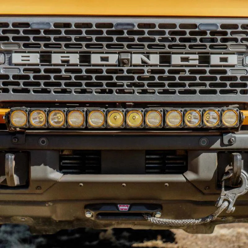 KC HiLiTES 21-24 Ford Bronco Front Bumper Light Bar Mount (For 30in FLEX ERA LED Light Bar) - Installation View