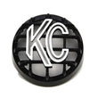 Load image into Gallery viewer, KC HiLiTES 4in. Round ABS Stone Guard for Rally 400 (Single) - Black w/White KC Logo - Main Product View