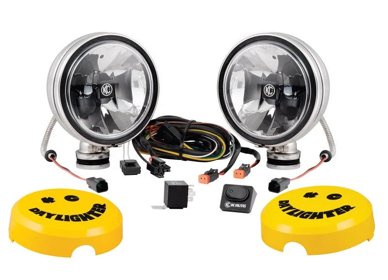KC HiLiTES 6in. Daylighter Gravity G6 LED Lights 20w Spot Beam (Pair Pack System) - Black SS - Side View