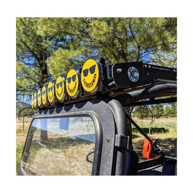 KC HiLiTES 6in. Hard Cover for Gravity Pro6 LED Lights (Single) - Smiley Face- Yellow/Black KC Logo - Back View