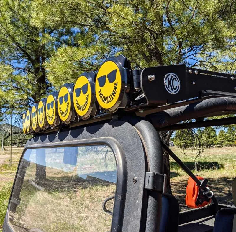 KC HiLiTES 6in. Hard Cover for Gravity Pro6 LED Lights (Single) - Smiley Face- Yellow/Black KC Logo - Additional View 5