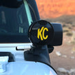 Load image into Gallery viewer, KC HiLiTES 6in. Light Shield / Hard Cover for SlimLite LED - Black - Side View