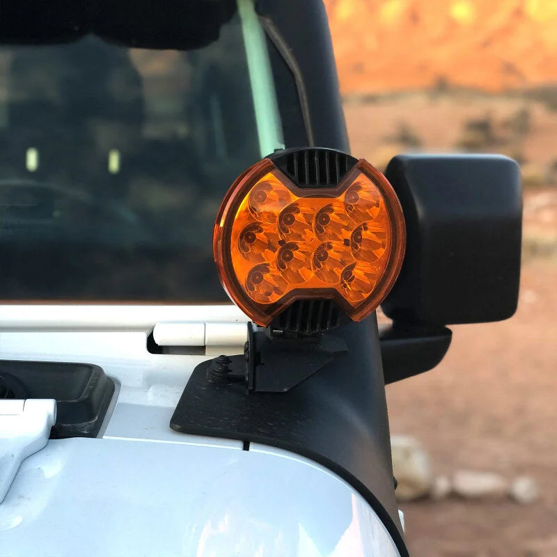 KC HiLiTES 6in. Light Shield for SlimLite LED - Amber - Back View