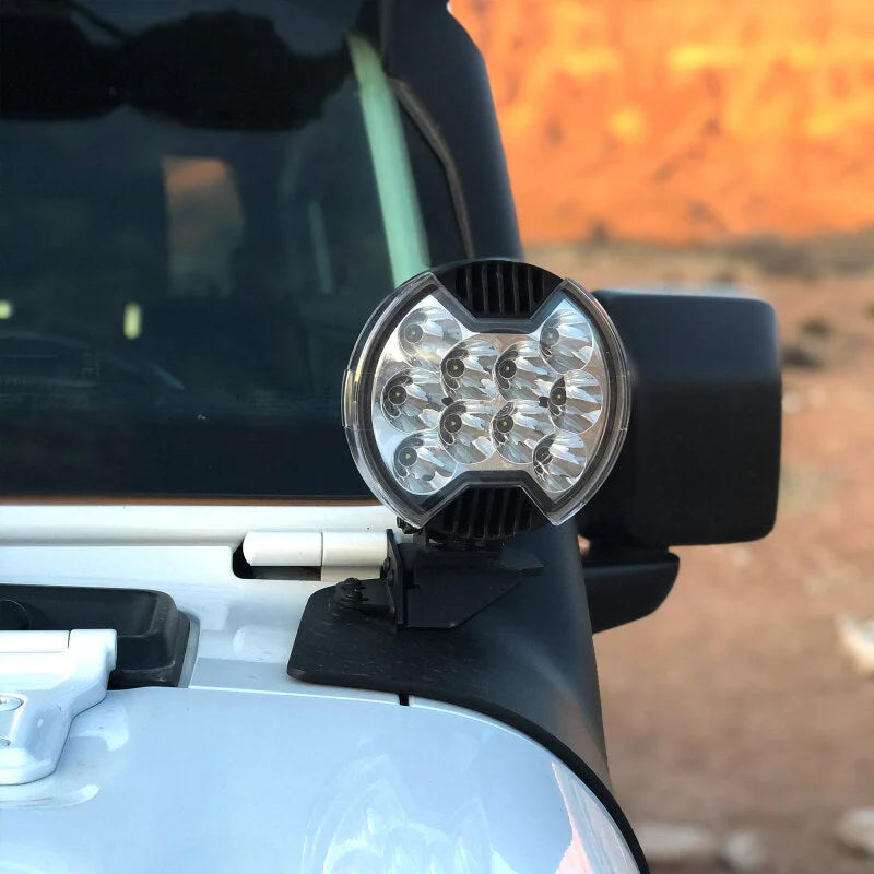 KC HiLiTES 6in. Light Shield for SlimLite LED - Clear - Installation View