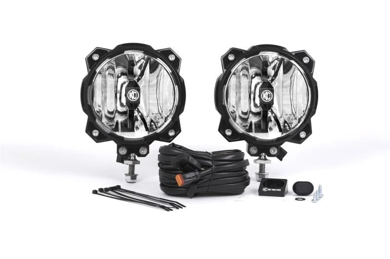 KC HiLiTES 6in. Pro6 Gravity LED Light 20w Single Mount SAE/ECE Driving Beam (Pair Pack System) - Back View