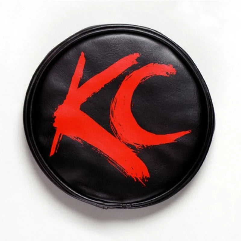 KC HiLiTES 6in. Round Soft Cover (Pair) - Black w/Yellow KC Logo - Additional View 8