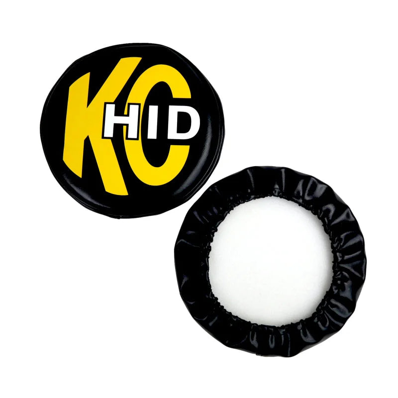 KC HiLiTES 8in. Round Soft Cover HID (Pair) - Black w/Yellow Brushed KC Logo - Additional View 11