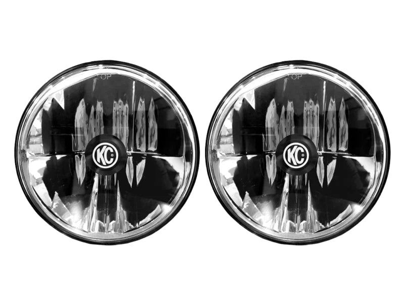 KC HiLiTES 97-06 Jeep TJ/Univ. 7in. Gravity LED H4 DOT Approved Replac. Headlight (Pair Pack System) - Back View