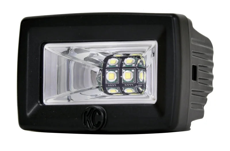 KC HiLiTES C-Series 2in. C2 LED Light 20w Area Flood Beam (Pair Pack System) - Black - Back View