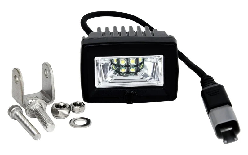 KC HiLiTES C-Series 2in. C2 LED Light 20w Area Flood Beam (Single) - Black - Side View